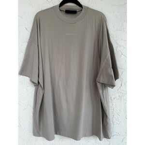 Fear of God Essentials Oversized T-Shirt Mens Large Tan Taupe Logo Tee